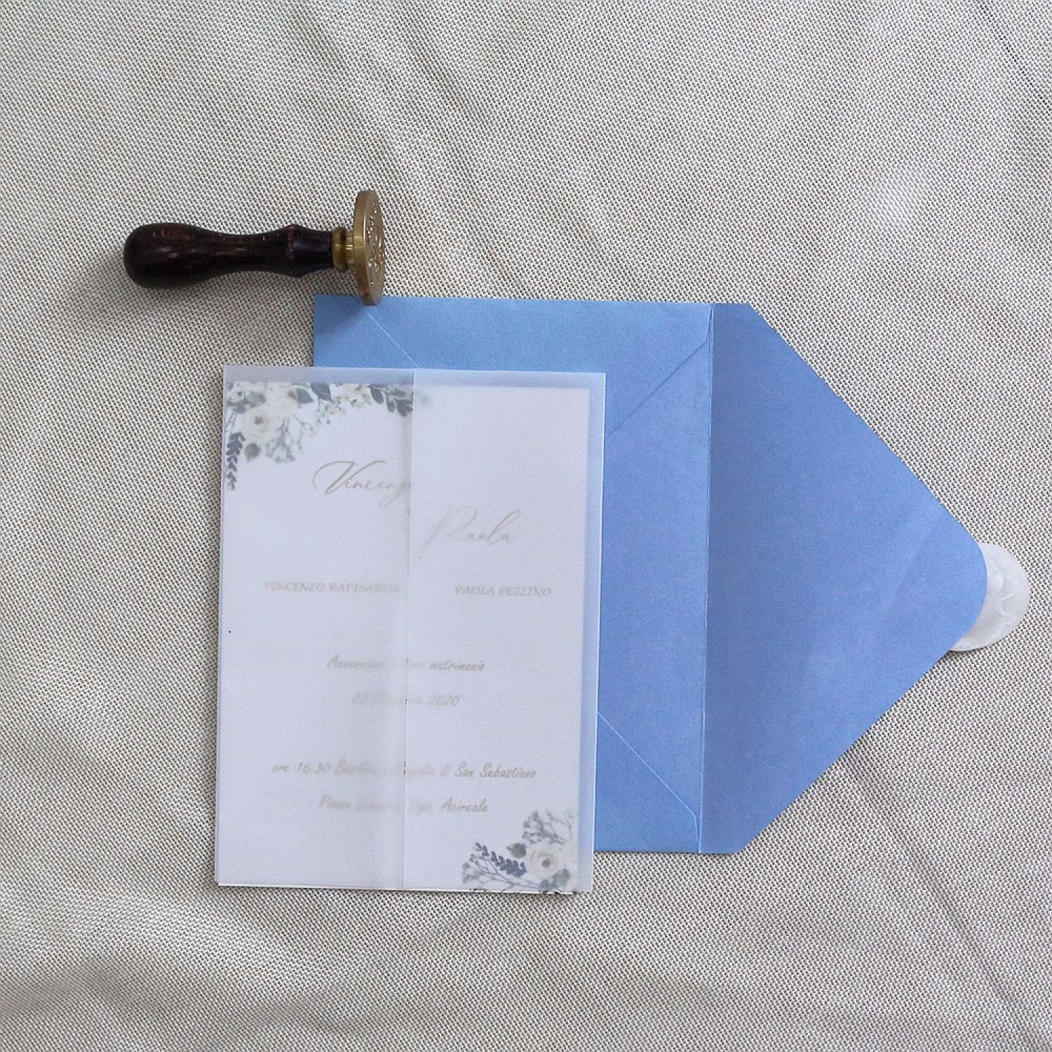 Simple Style Invitation Card with Vellum Paper Cover Business Invitation Card Customized
